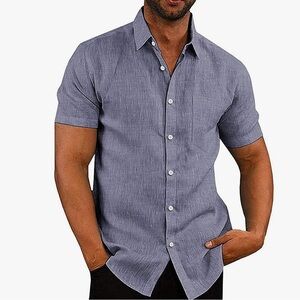 🩵 Men's Blue and Gray Shirt